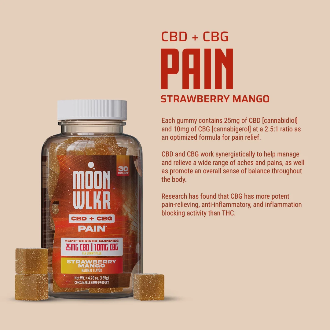 CBD:CBG Pain Relief Gummies — Strawberry Mango - Image 3