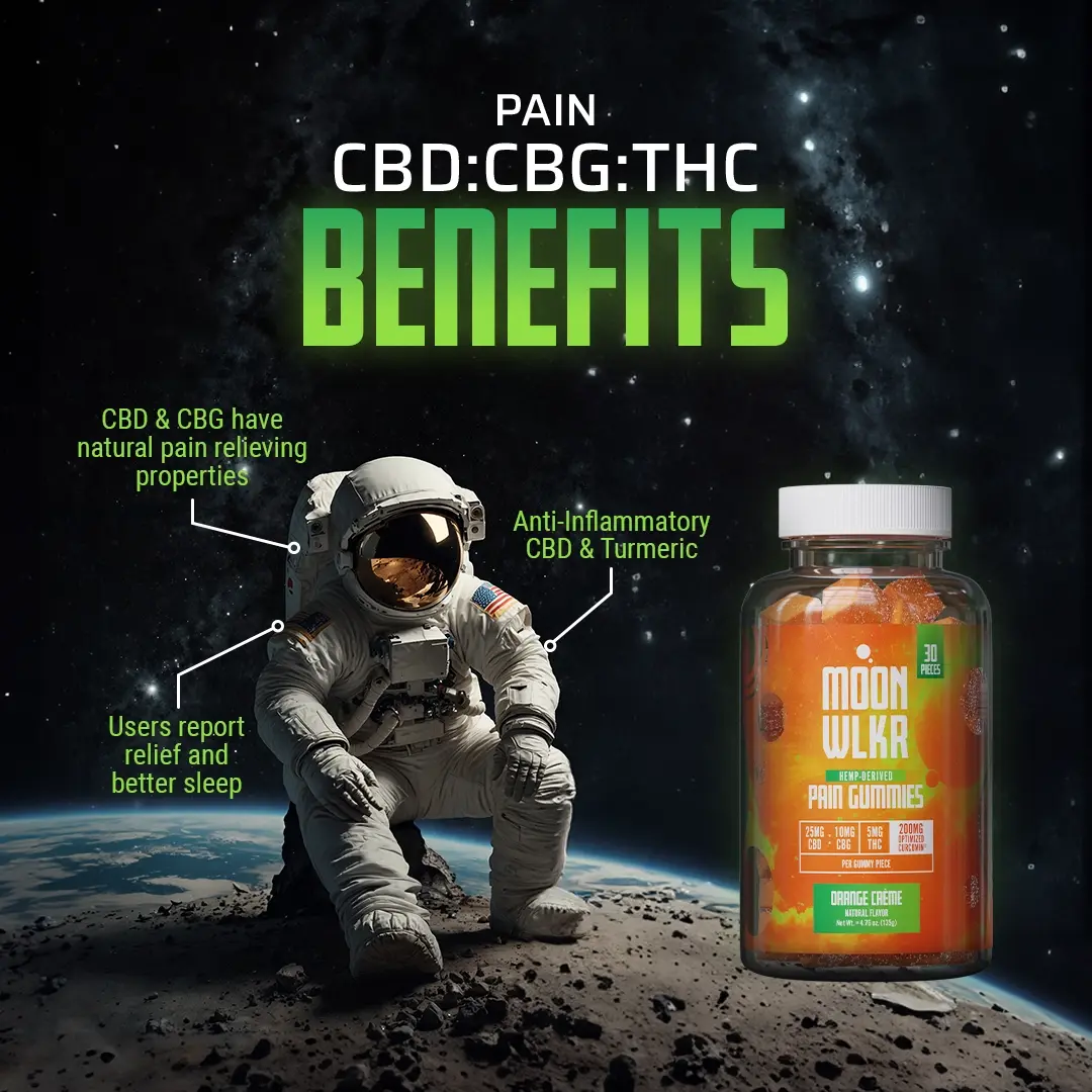 CBD : CBG : THC Pain Relief Gummies — Orange Creme - Image 3