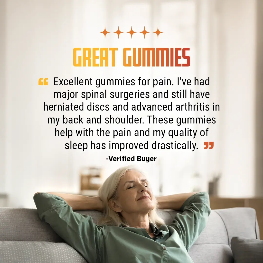 CBD : CBG : THC Pain Relief Gummies — Orange Creme (Sample Pack) - Image 4
