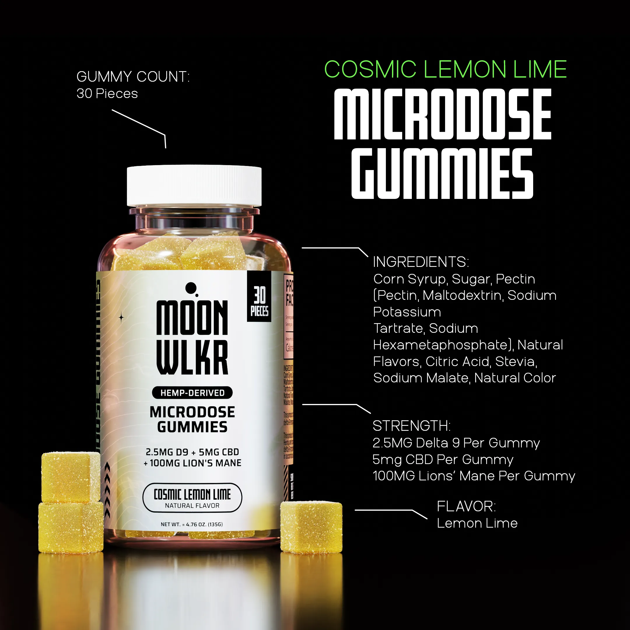 Microdose Gummies | Cosmic Lemon Lime - Image 3
